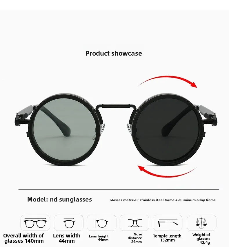 Rotating Neutral Density Filter Sunglasses (Flat Metal Temples)